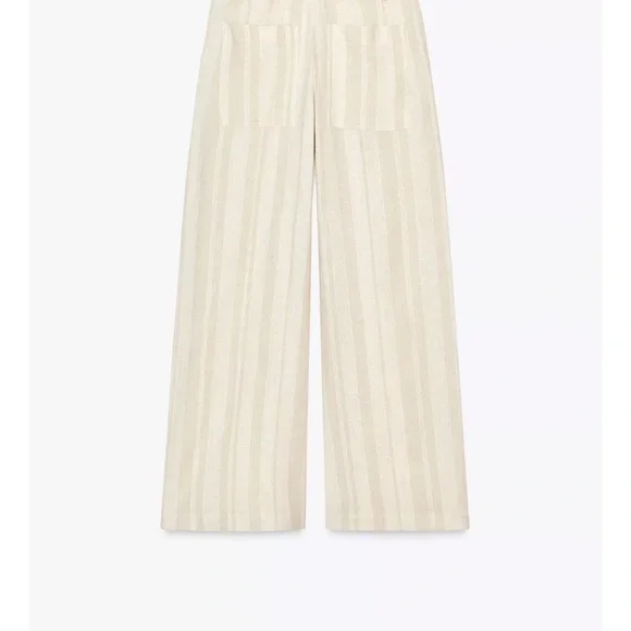 ZARA BLOGGERS FAV STRIPPED WIDE LEG PANTS WITH BELT